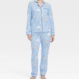 NWT Sz SMALL Roller Rabbit x Target Blue Vines Long Pajama Set